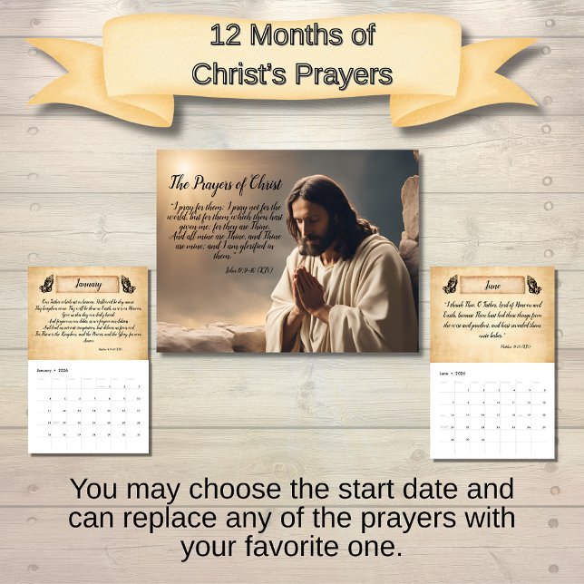 Calendario The Prayers of Christ Inspirational (12 Months of Christ's Prayers Wall Calendar)