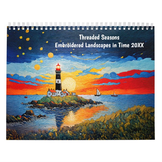 Calendario Threaded Seasons – Embroidered Landscapes in Time (Tapa)