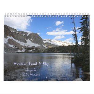 Calendario Tierra occidental y cielo panorámico