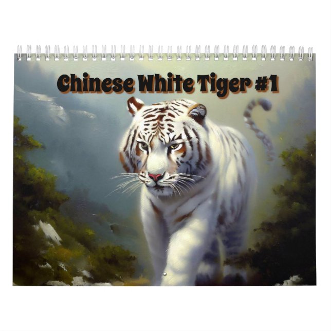 Calendario Tigre blanco chino #1 (Tapa)