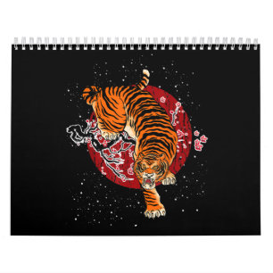 Calendario Tigre de flores de cerezo