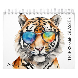 Calendario Tigres de acuarela