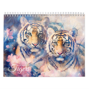 Calendario Tigres de fantasía en estilo abstracto