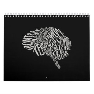 Calendario Tipografía cerebral Neurociencia RN