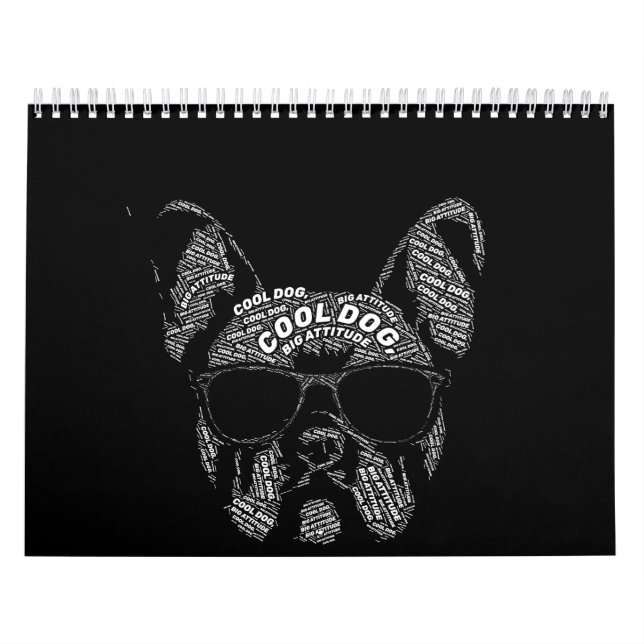 Calendario Tipografía de Bulldog Francés (Tapa)