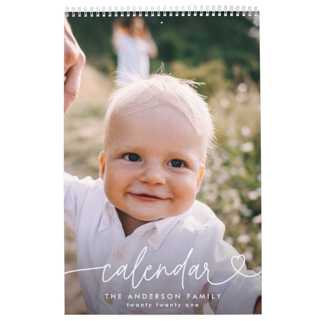 Calendario Tipografía de escritura femenina moderna foto míni (Tapa)