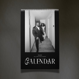 Calendario Tipografía Moderna Personalizada Foto de Boda de R
