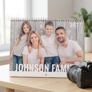 Calendario Tipografía moderna y simple para fotos familiares