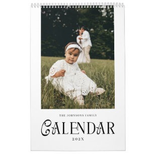 Calendario Tipografía personalizada moderna minimalista chic