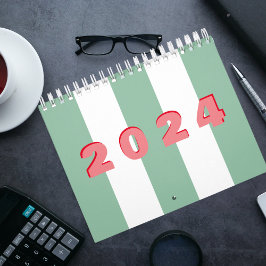 Calendario Tipografía simple moderna a rayas