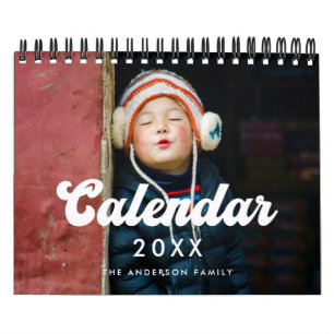 Calendario Tipografía vintage retro foto 2027
