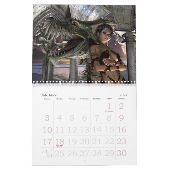 Calendario Todo el año Halloween 2015 (Jan 2027)