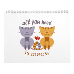 Calendario Todo lo que necesitas son gatos de San Valentín