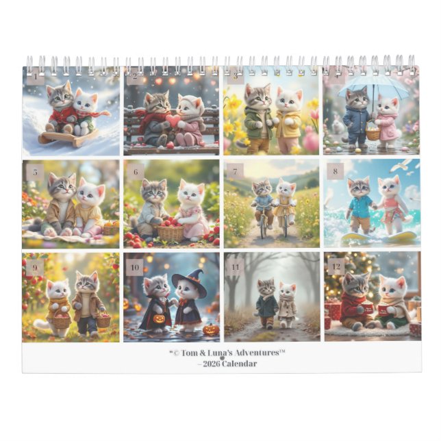 Calendario Tom & Luna’s Adventures™ – 2026 Cozy Seasons Calen (Reverso)