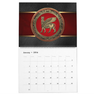 Calendario Toro alado asirio - Lamassu dorado