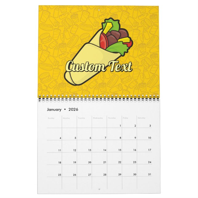 Calendario Tortilla Sandwich Wrap (Jan 2026)