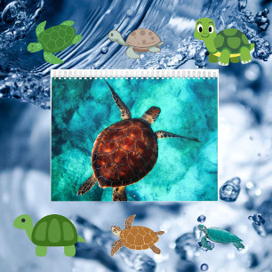 Calendario Tortugas marinas pacíficas Vida marina en el océan