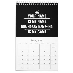 Calendario Trabajo divertido personalizado y nombre de aficio
