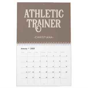 Calendario Trainer atlético de nombre personalizado