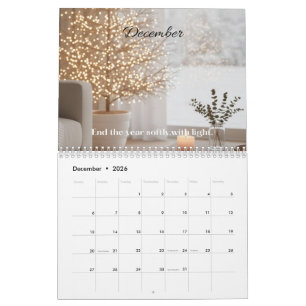 Calendario Tranquilo 2026 — Estética Suave Minimal