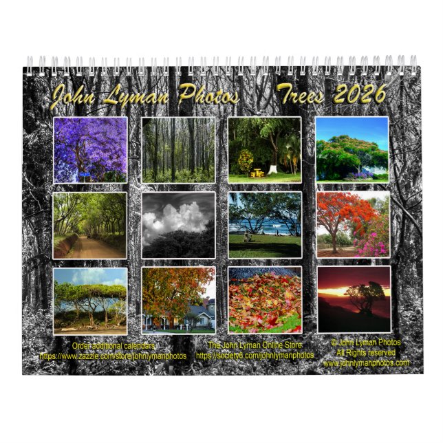 Calendario Trees 2026 Calendar (Reverso)