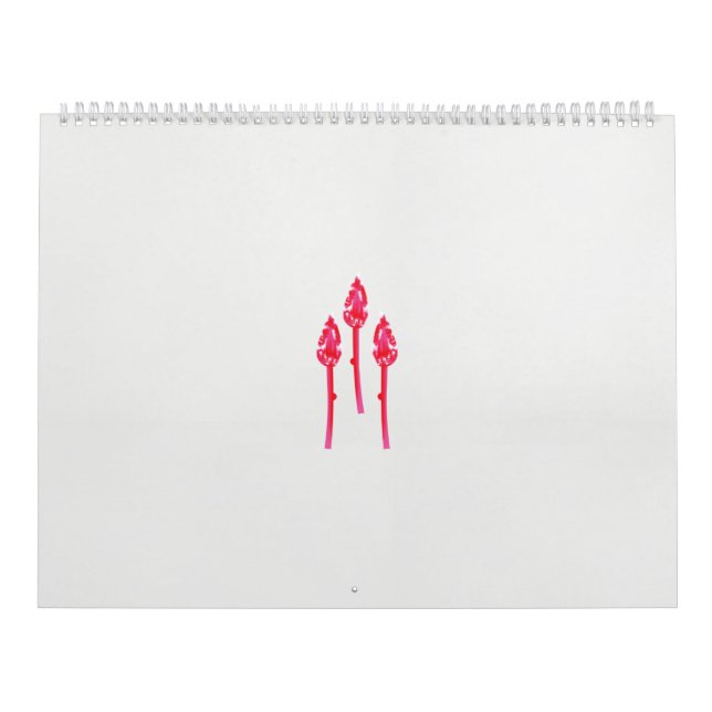 Calendario Tres flores rosas con fondo negro (Tapa)