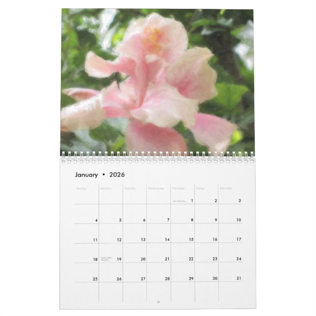 Calendario tropical hawaiano de la flora 2015 (Jan 2026)