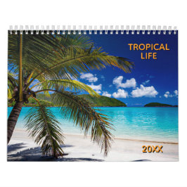 Calendario Tropical Life with Beautiful Beach Photos