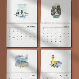 Calendario Tropical Watercolor Calendar 2026