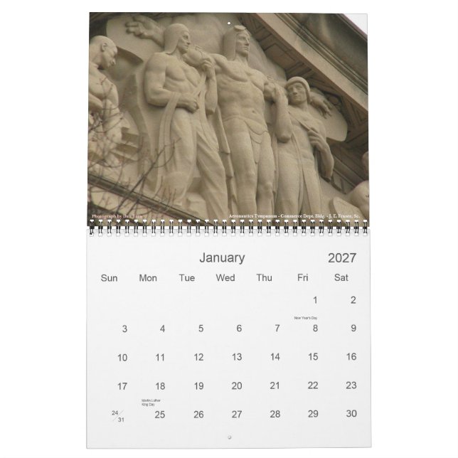 Calendario Trozos monumentales de Washington, DC 2011 - (Jan 2027)