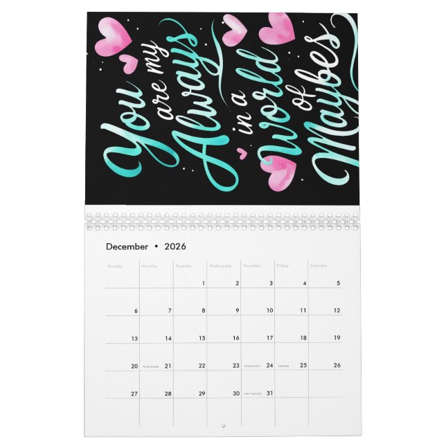Calendario Tú Eres Mi Siempre" - Cita romántica (Dec 2026)
