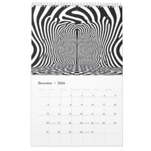 Calendario Túnel de ilusión óptica - Blanco y negro hipnótico