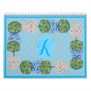 Calendario Turquoise Chinoiserie Ginger Jar Jars Topiary