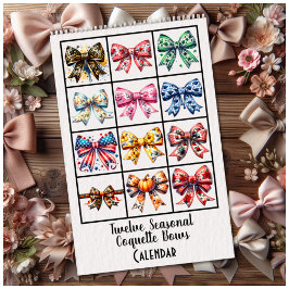 Calendario Twelve Seasonal Coquette Bows Calendar