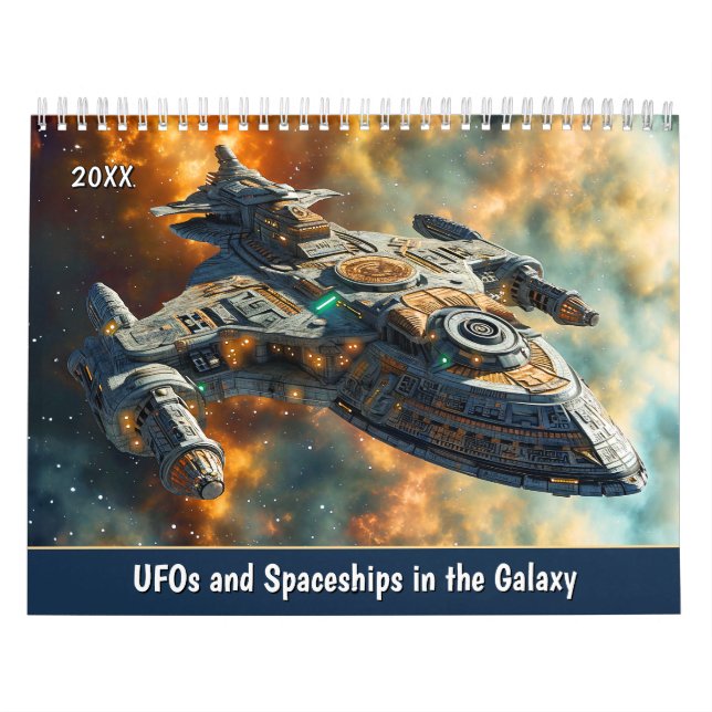 Calendario UFOs and Spaceships in the Galaxy (Tapa)