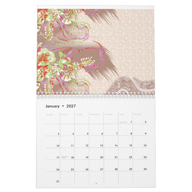 Calendario Un acondicionamiento floral sofisticado con una de (Jan 2027)