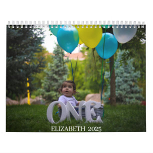 CALENDARIO UN AÑO DE EDAD "TU NOMBRE DE BEBÉ" 12 MESES