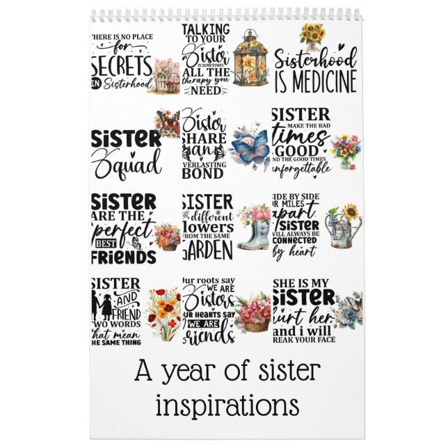 Calendario Un año de inspiración para hermanas (Tapa)