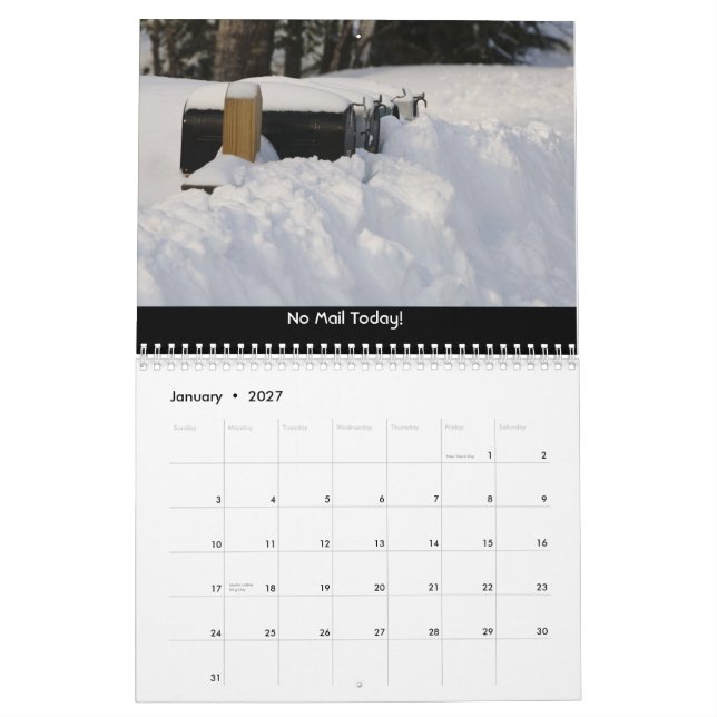 Calendario Un año de Vermont (Jan 2027)
