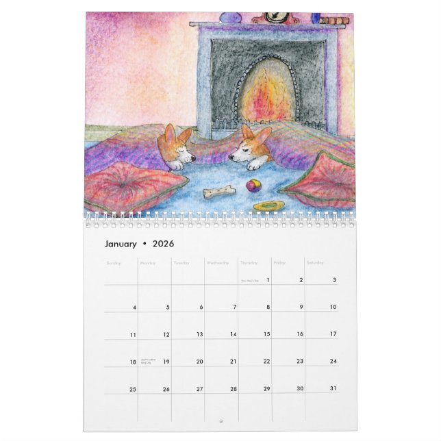 Calendario Un año del Corgi de Susan Alison (Jan 2026)