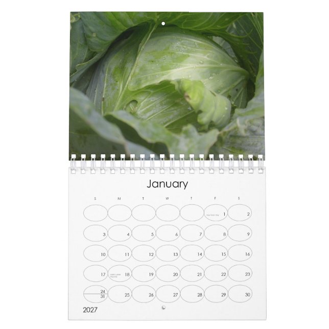 Calendario Un año en frutas, verduras y flores (Jan 2027)