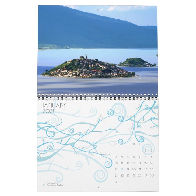 Calendario Un año en Patzcuaro, México (Jan 2027)