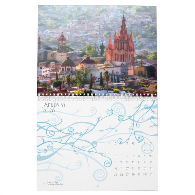 Calendario Un año en San Miguel de Allende, México, (Jan 2026)