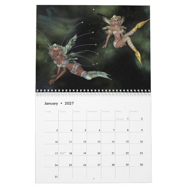 Calendario Un año para Fanatsy (Jan 2027)