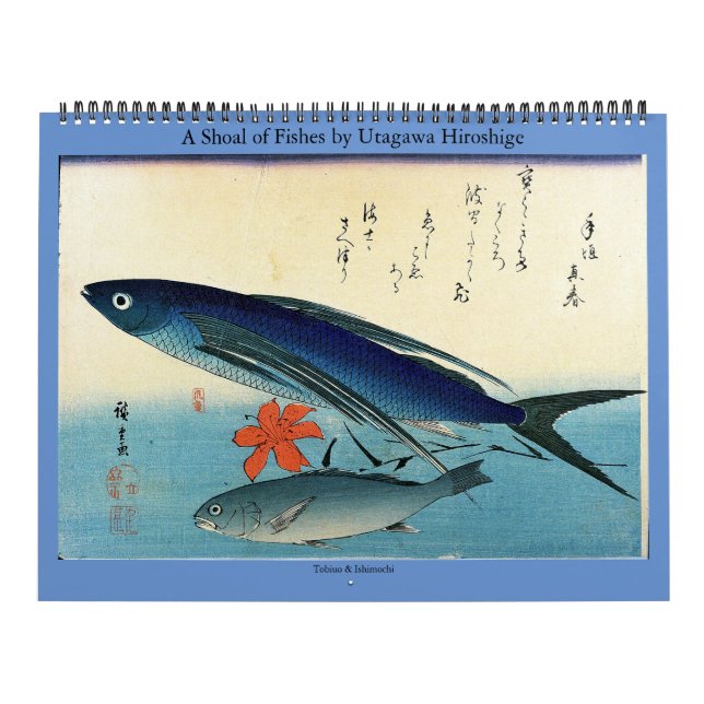 Calendario Un bajío de pescados de Utagawa Hiroshige (Tapa)