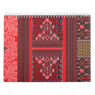 Calendario un cuadro rojo y negro con un corazón rojo