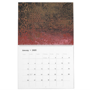 Calendario un cuadro rojo y negro con un fondo rojo
