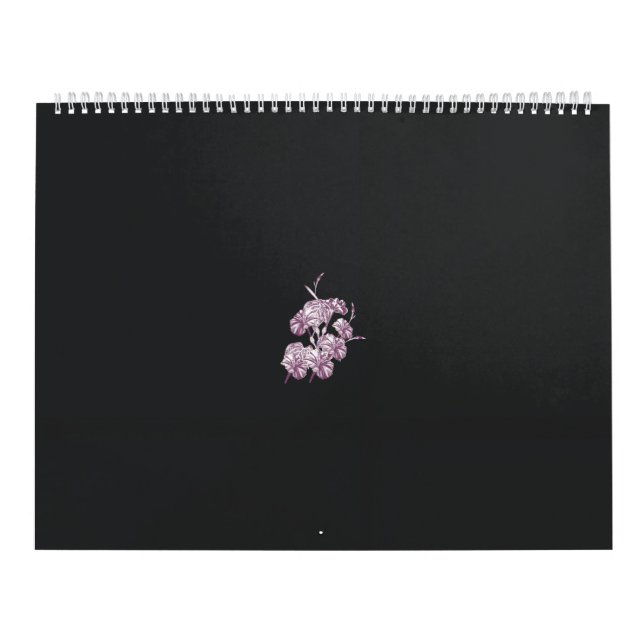 Calendario un dibujo de una planta con flores púrpura (Tapa)