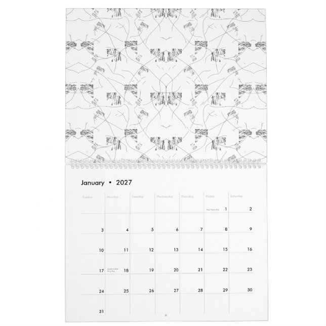 Calendario Un diseño visualmente atractivo que muestra una me (Jan 2027)