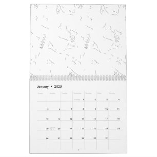 Calendario Un esbozo minimalista de la línea blanca represent